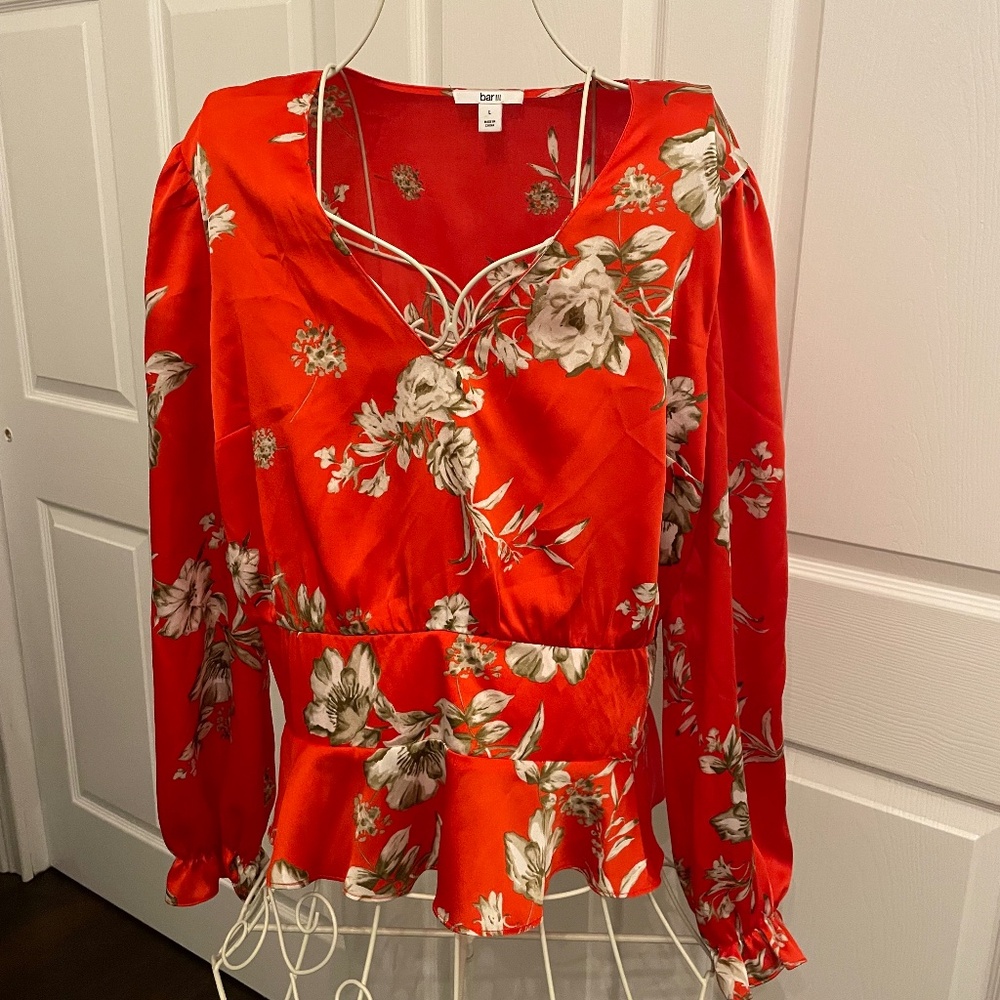 Red Floral Blouse